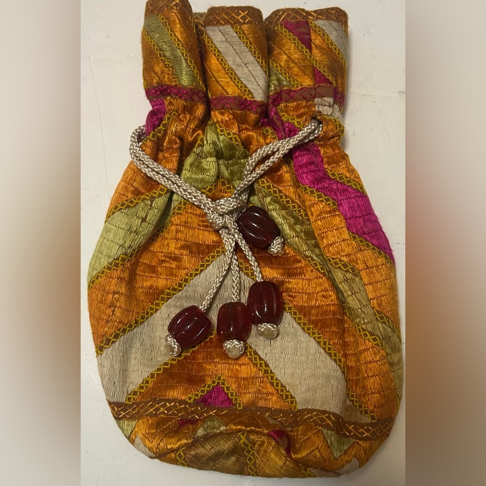 KC Malhan vintage drawstring  pouch purse